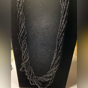 Vintage Jewelry Black Glass beads
